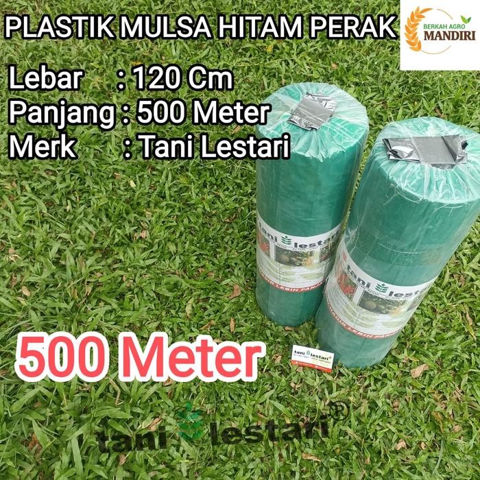 PLASTIK MULSA HITAM PERAK 500 METER MTR TANI LESTARI