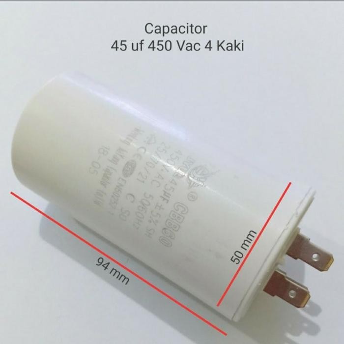 Kapasitor Capacitor 45uf 450vac 4 kaki