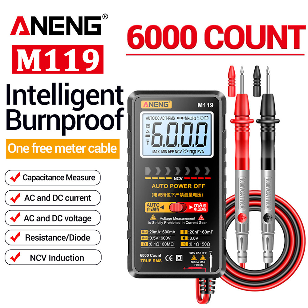 ANENG M119 6000 Counts Digital Multimeter Pematian Otomatis