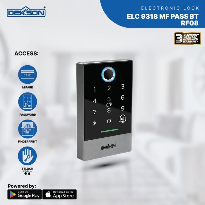 Dekkson Electronic Lock ELC 9318 MF PASS BT RF08