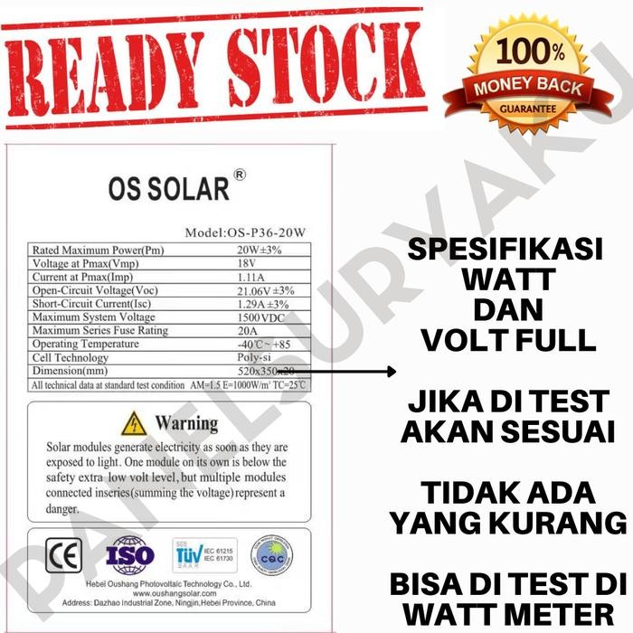 Solar Panel Solar Cell Panel Surya 20wp 20 Wp 20 watt Polycrystalline