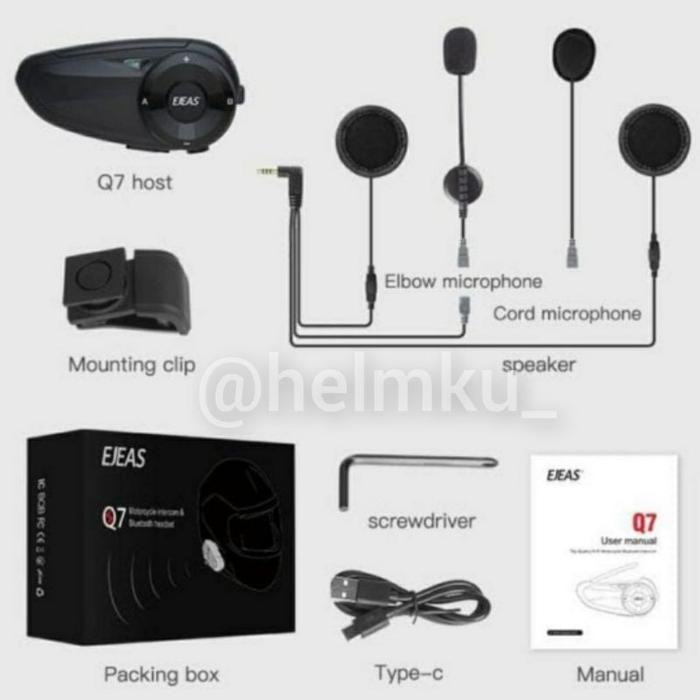 (Allthebest) Intercom Helm EJEAS Q7 Radio FM Bluetooth Sena Killer