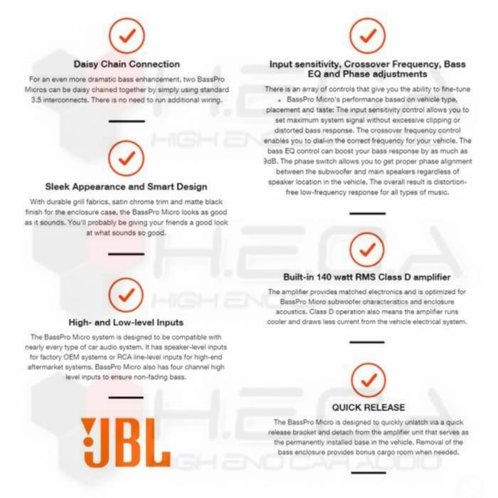(Allthebest) JBL BassPro Micro 8-inch Slim Subwoofer Aktif Active Built In Power