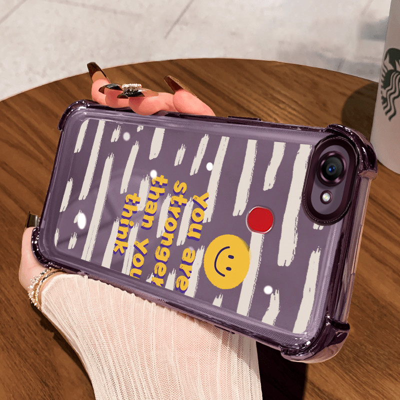 Casing Hp untuk OPPO F7 Case Casing dipersonalisasi HP tas Emoji Softcase empat sudut Kesing pelindu