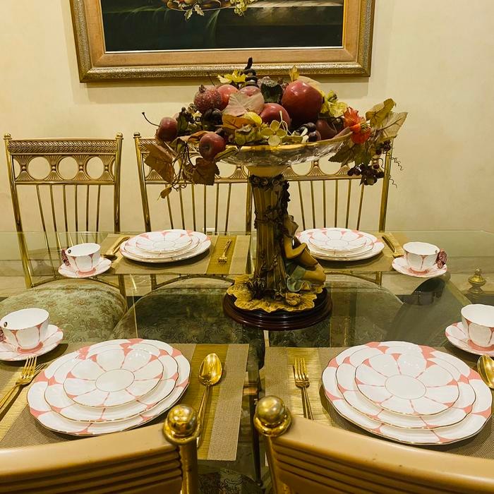 Dinner Set Aynsley England Butterfly Pink 20 Pcs Mewah Cantik