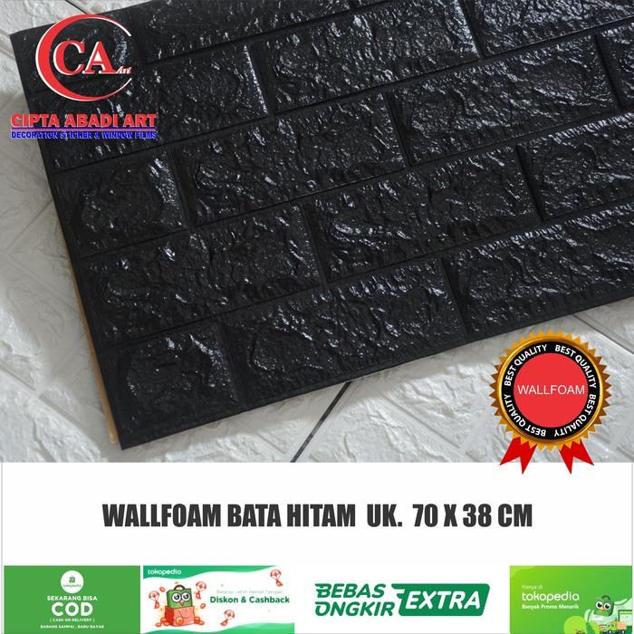 New Stiker dinding Wallpaper foam 3D Bata Putih ,Hitam dll