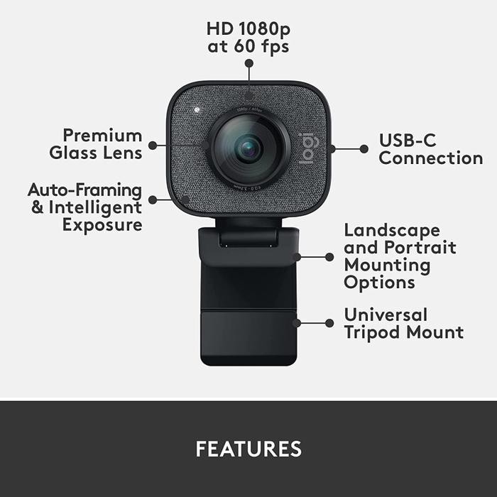 JTTOP" LOGITECH STREAMCAM STREAM CAM FULL HD USB-C WEBCAM