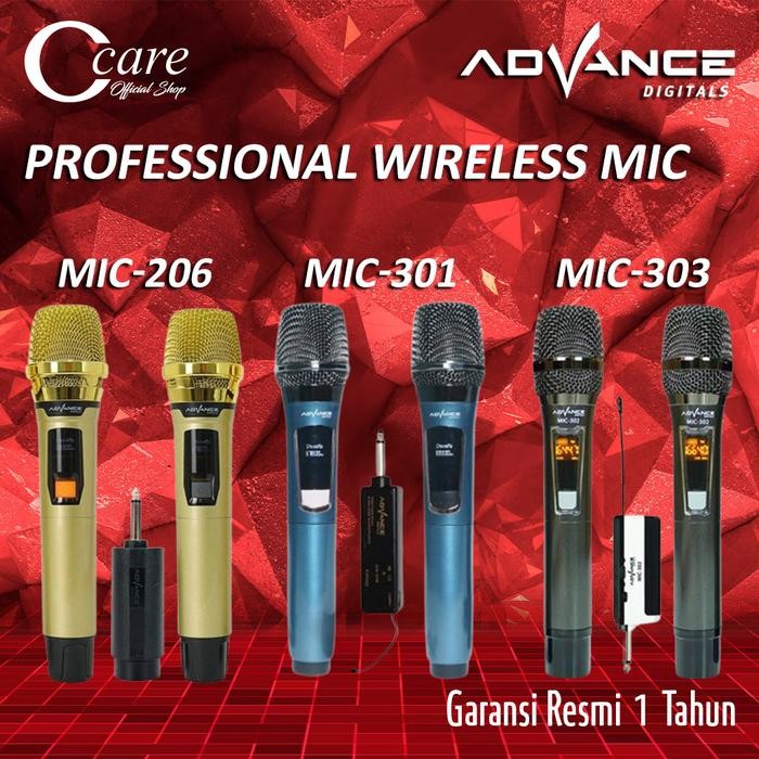 Advance Microphone Mic Double Wireless + Receiver MIC 206