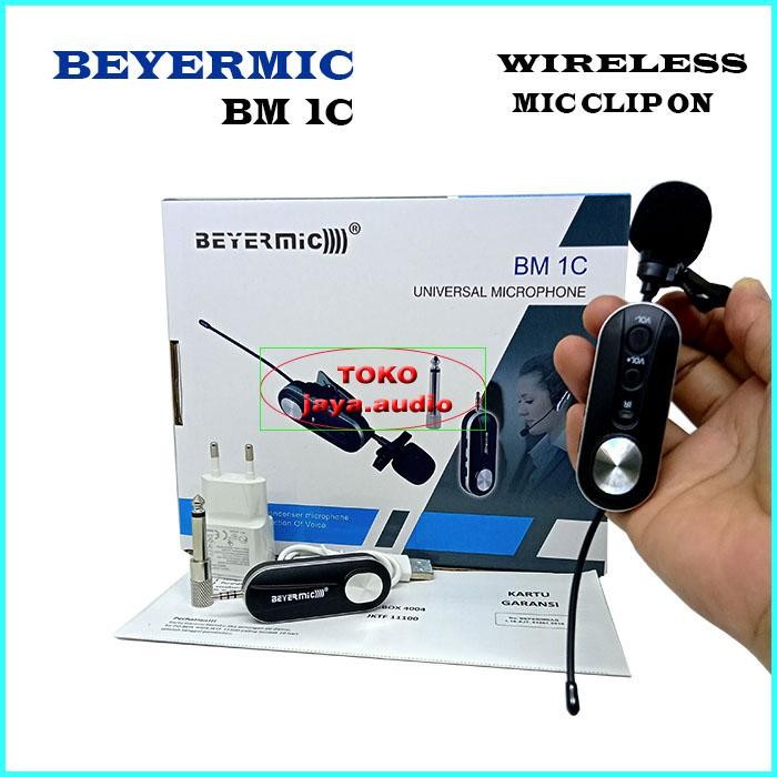 Mic Wireless BEYERMIC BM1C Mik Imam Sholat Microphone Clip On Mik Jepit Mik Klip UHF (Nirkabel)