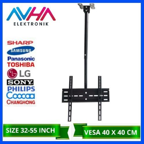 Bagus Bracket Tv Ceiling Gantung Plafon Size 22-55 Inch 360 Derajat