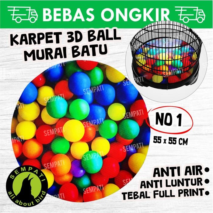 Karpet Motif Bola 3D 3 Dimensi Alas Sangkar Kandang Burung Murai No 1 Bahan Spons Karpet Tatakan