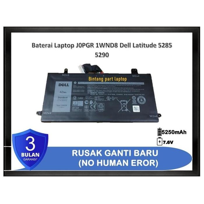 Baterai Battery Batre Laptop J0PGR 1WND8 Dell Latitude 5285 5290