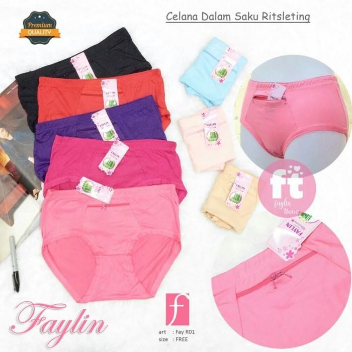 FAYLIN Celana Dalam Wanita Kantong RITSLETING / Cd Saku RESLETING /