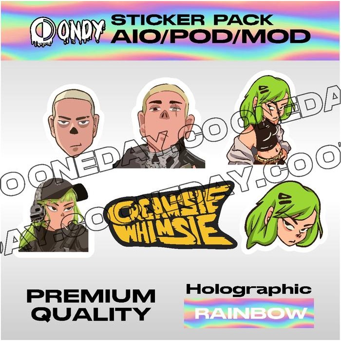 [Allthebest] Sticker Pack Hologram All in one A I O - Creamsie Whimsie By ONDY.CO
