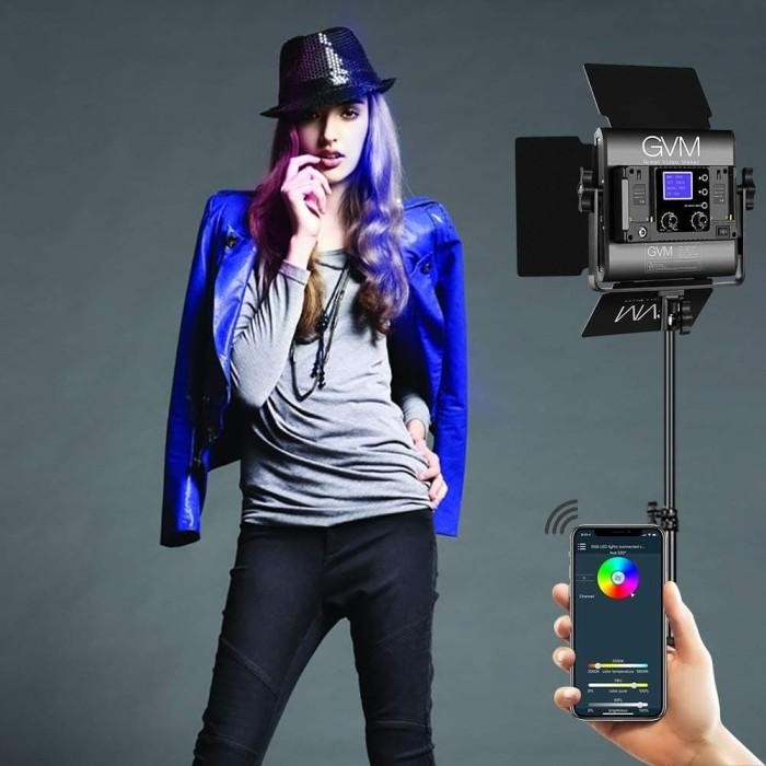 (Allthebest) PAKET Lampu Video LED Studio Vlog GVM-800D-RGB GVM 800D