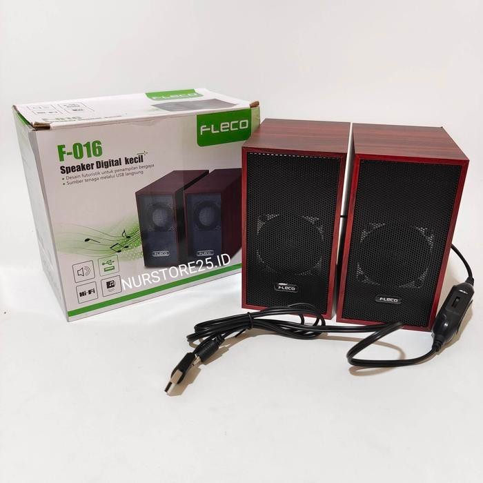 SPEAKER MINI BASS FLECO SOUND AKTIF MINI F-016 UNTUK HP LAPTOP KOMPUTER TV - Speaker Komputer Super