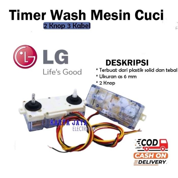 LG WP1060R Timer Wash Mesin Cuci 2 Tabung WP-1060R 3 Kabel