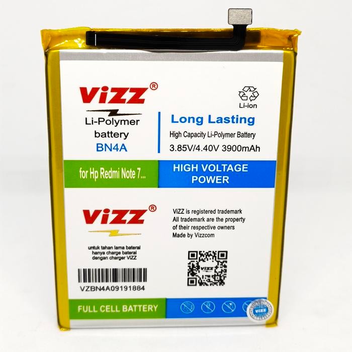 Baterai Vizz Xiaomi Redmi Note 7 / Redmi Note 7 Pro BN4A Original Vizz