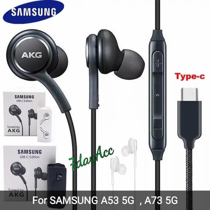 Headset / Earphone Samsung A53 5G , A73 5G Stereo Bass Akg Type C Ori