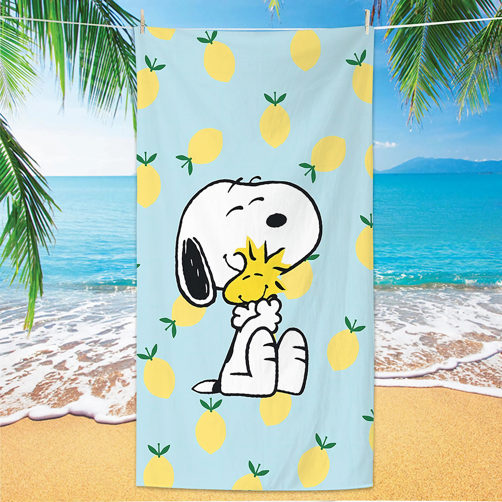 Snoopy Microfiber Beach Towel Cartoon Class A Beach Towel Summer Beach Towel Comfortable Beach Towel