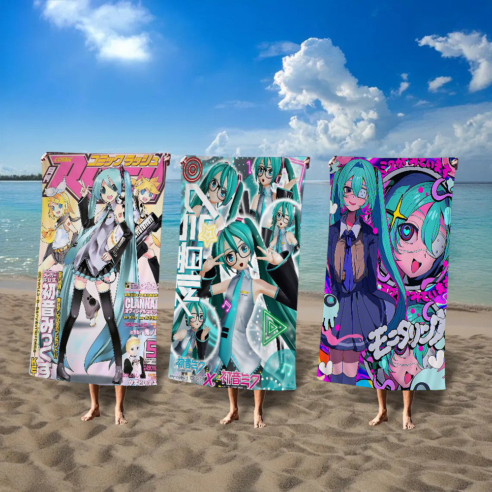 Virtual Idol H-Hatsunes M-MikU Microfiber Printed Beach Towel Mountain Climbing Yoga Beach Swimming