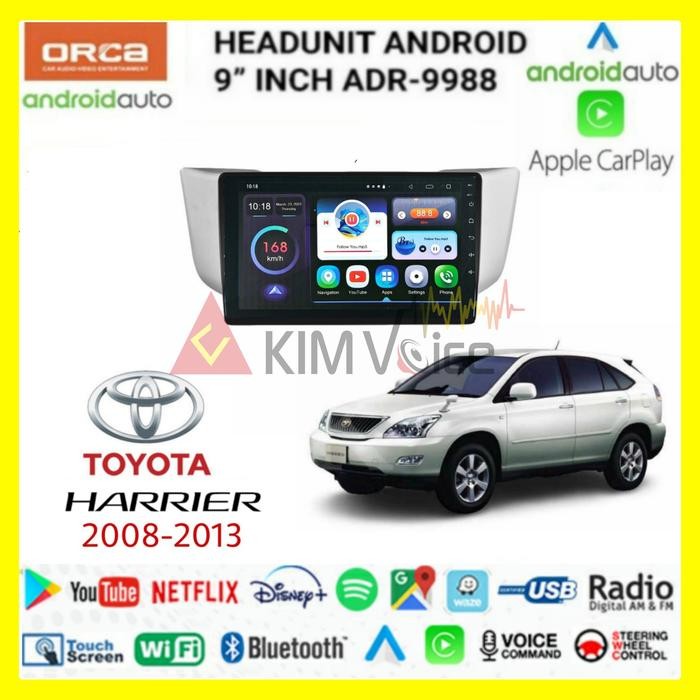 Head Unit Android orca 9 inch OEM Harrier 2003-2013
