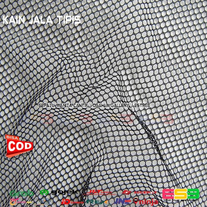 Bahan Kain Jala / Kain Jaring Tipis Lubang Kecil 3 mm Meteran Hitam *