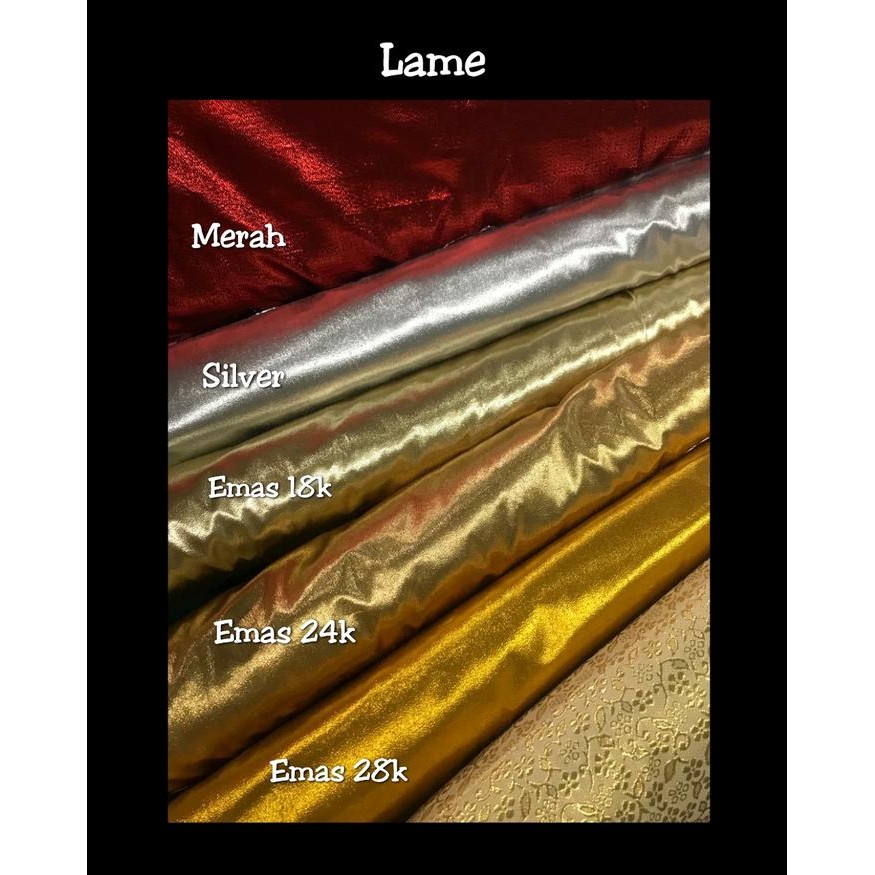 Kain Lame Emas & Perak Bahan Jala Dekorasi Meteran *