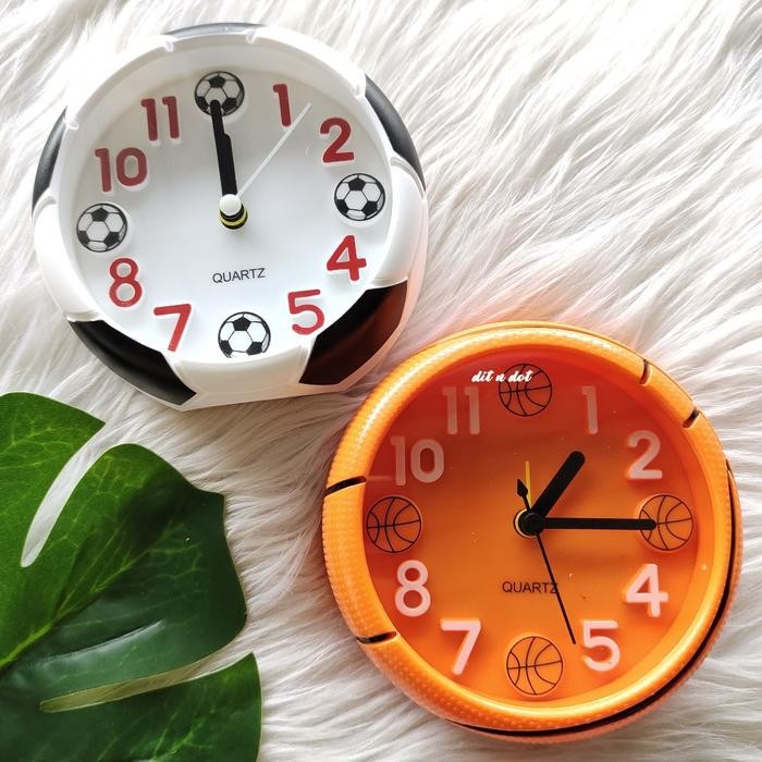 (Allthebest) Jam Motif Bola Anak Lucu Jam Meja Karakter Bola Jam Meja
