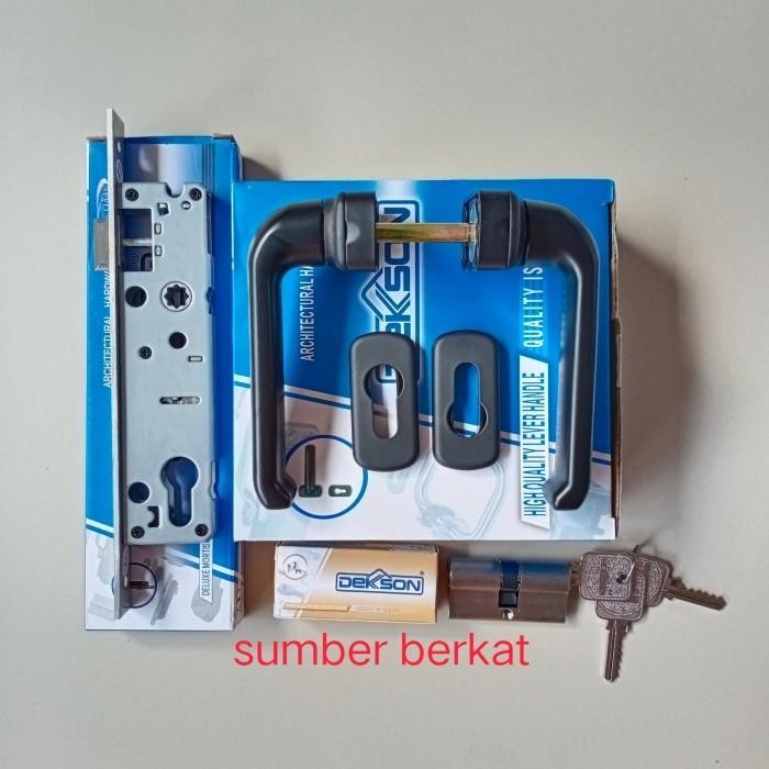 (Expert) Handle pintu aluminium dekson Lhr 0816 hitam + kunci set