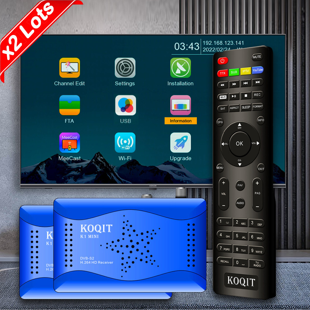 2 Lots Koqit K1 Mini DVB S2 FTA Satellite tv receiver Satellite TV