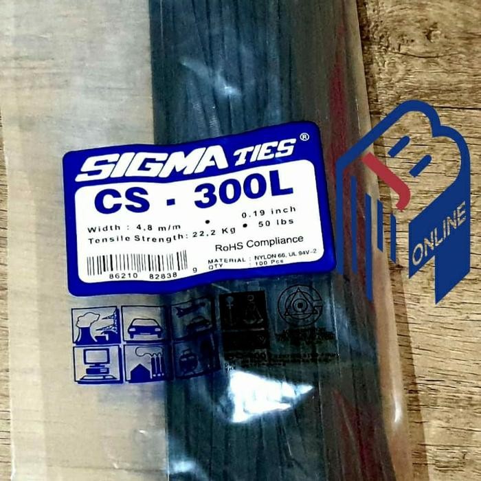 

KABEL TIES/TALI TIS/CABLE TIE CS 300 L HITAM 30 CM SIGMA TIES CS300L