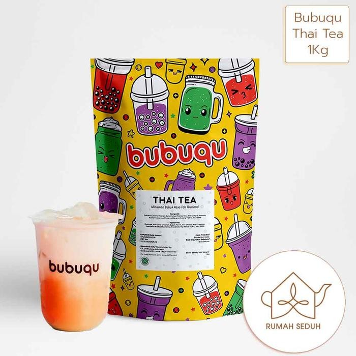 

1Kg Bubuqu Thai Tea Powder Drink - Minuman Bubuk Teh Thailand Orange Air