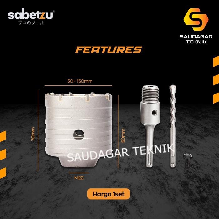 Mata Bor Hole Saw Beton Bobok Tembok Sds Plus 150Mm Hollow Core Drill