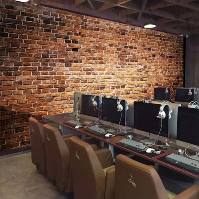 [Expert] Wallpaper 3D Foam Batu Bata corak 70X77 Wall Sticker Interior RUMAH