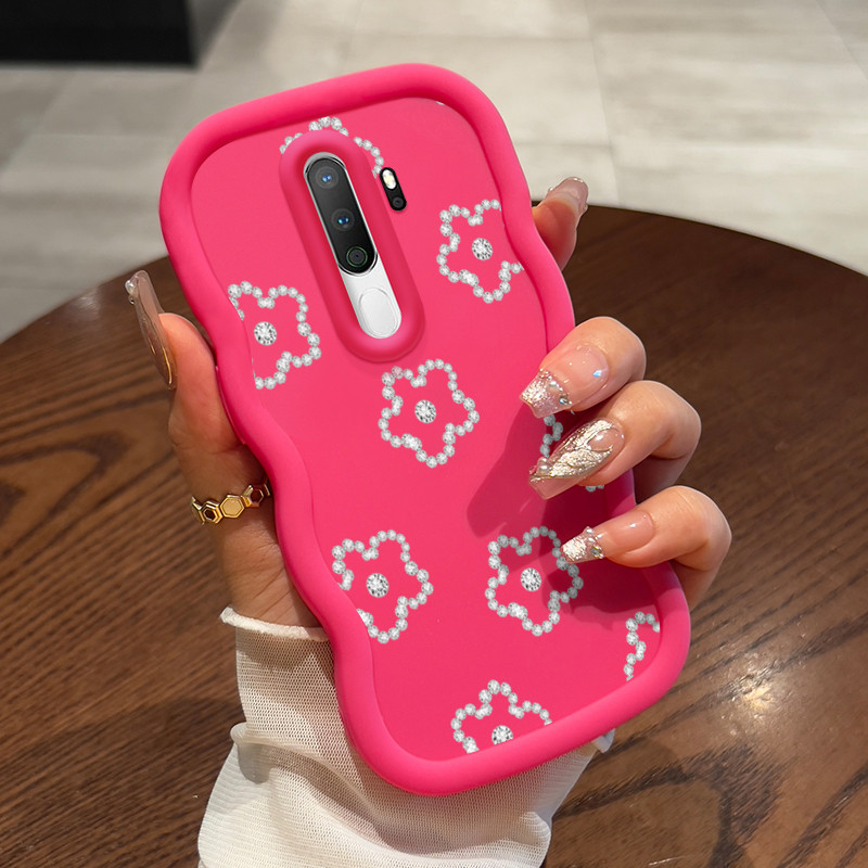 Casing HP Untuk OPPO A5 2020 A9 2020 Case bunga berlian Softcase Scrub silikon Cesing dua Kesing Mac