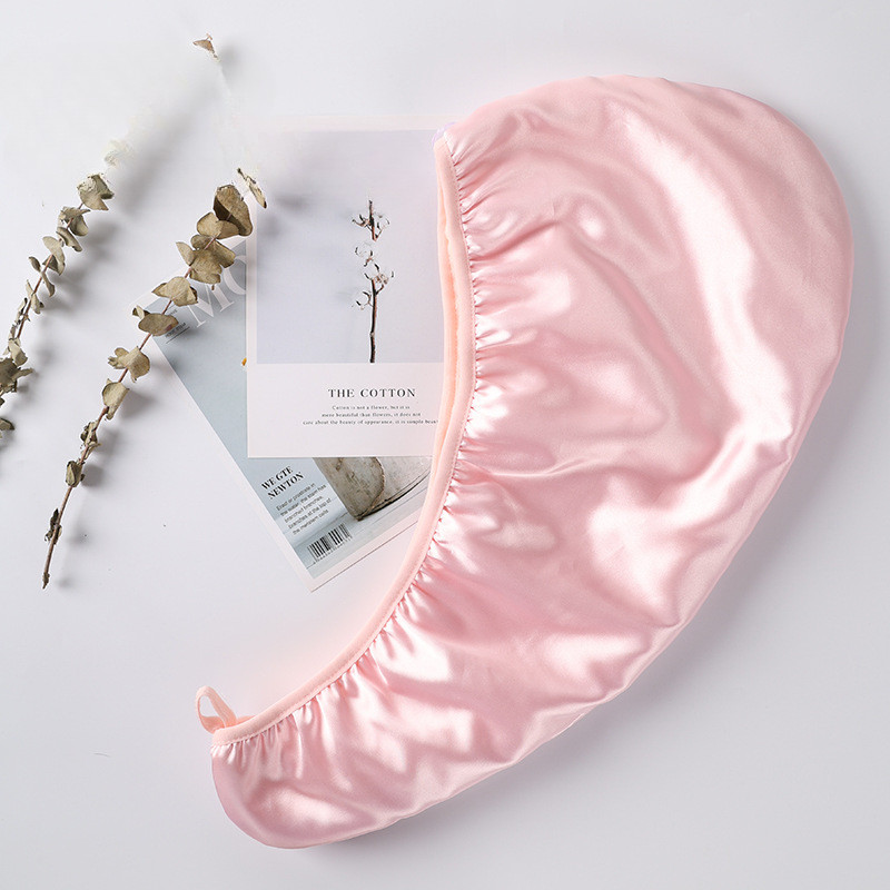 Simulated Silk Coral Velvet Dry Hair Cap and Shower Cap