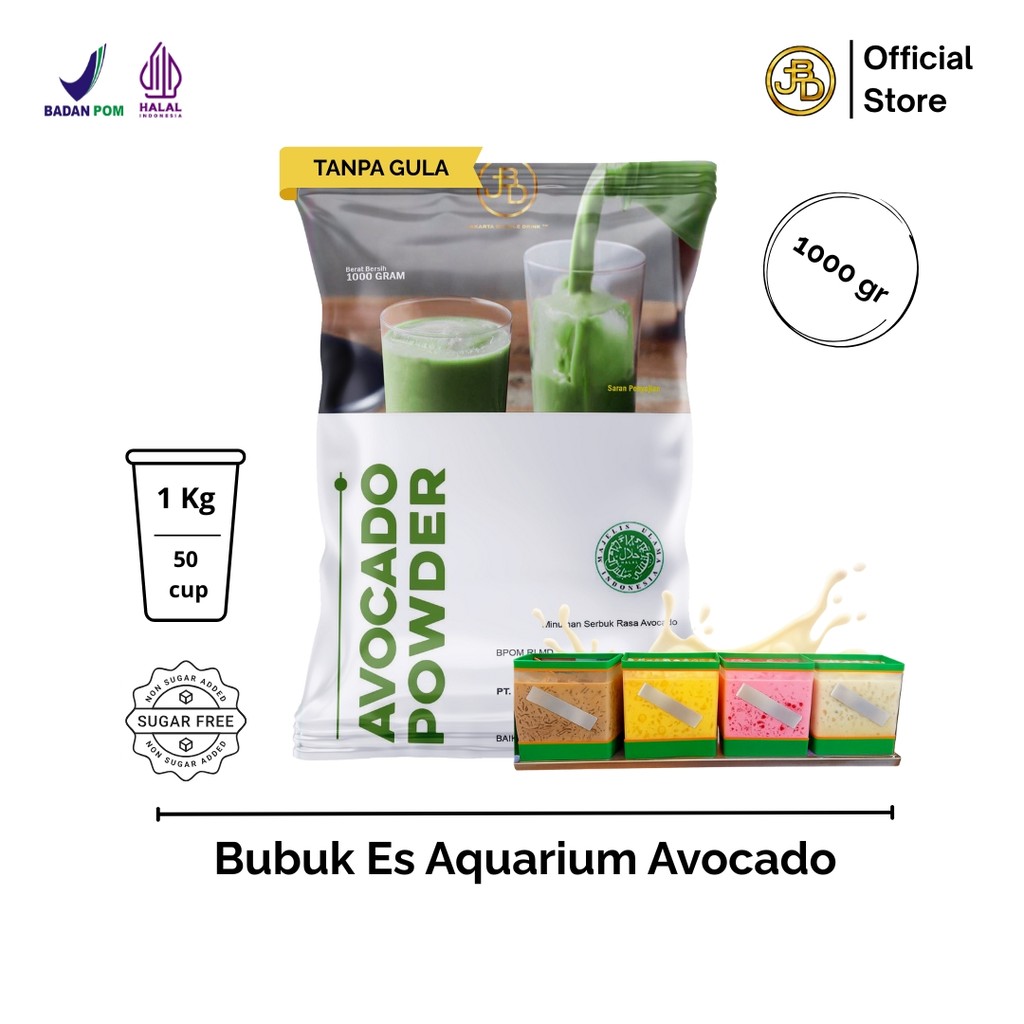 

Avocado Powder 1Kg untuk Es Aquarium Hijau Lembut Rasa Alpukat | JBD