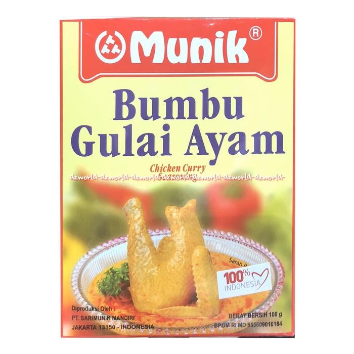 

Munik Bumbu Gulai Ayam Chicken Curry Seasoning 105gr Instan Masakan