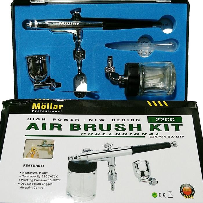 

mollar tg133 pen brush double action 0.3mm dual cup - air brush kode 1223