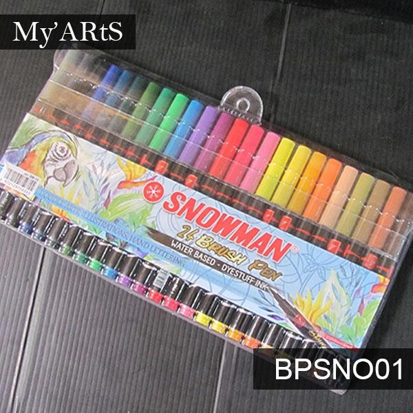 

snowman brushpen set 24 brush pen lettering calligraphy marker pena warna myarts kode 997
