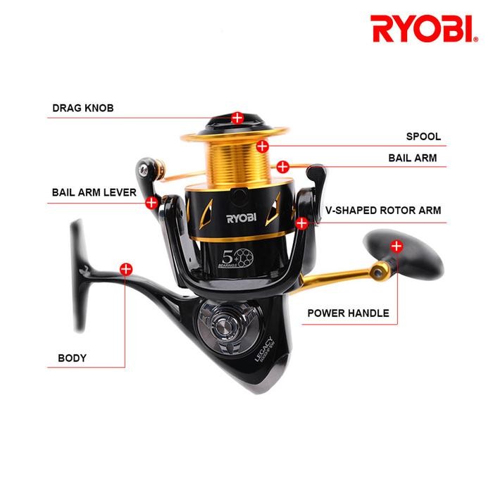 Ryobi Legacy Fishing Reel Salt Water Full Metal Body Pancingan Spinning Laut Reel Power Handle