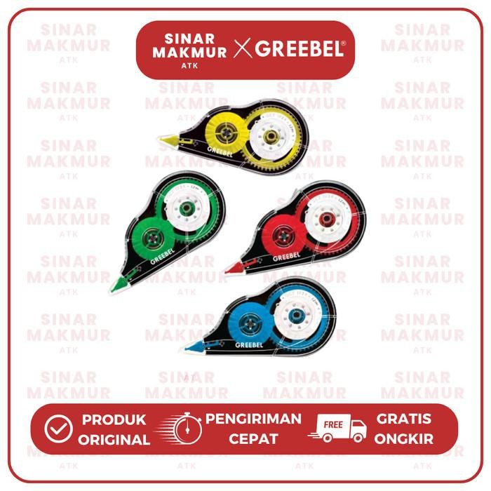 

correction tape/tipex kertas 5 mm x 12 meter greebel gct-1924 (lsn) kode 494