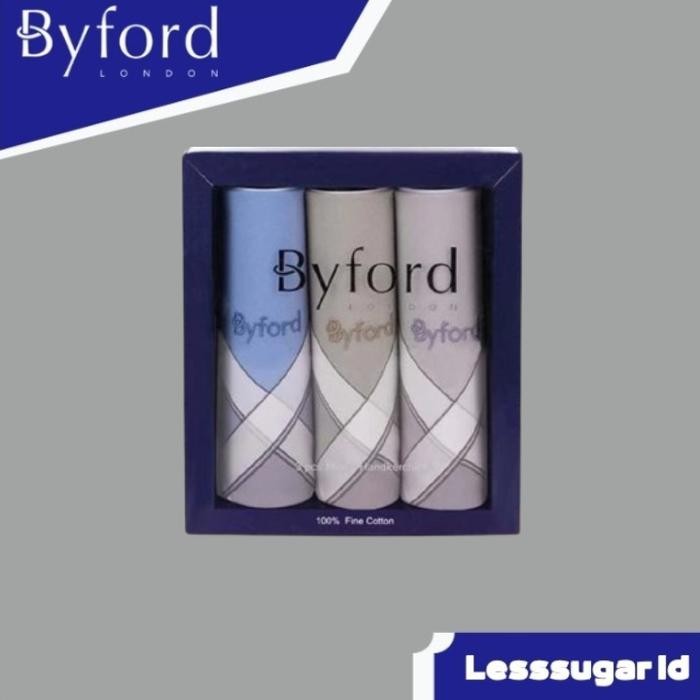 Saputangan Byford Isi 3 PCS Katun Sapu Tangan Handkerchiefs X08