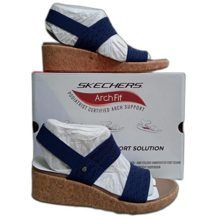 SKECHERS Women's Go Walk Arch Fit Original Sepatu Sendal Wedges