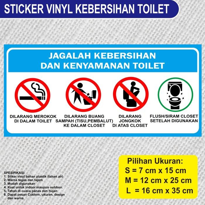 Stiker Aturan Toilet / Stiker Rambu Penggunaan Toilet *