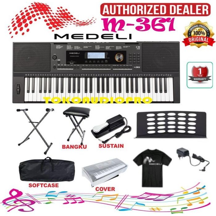 Medeli M361 61-Keys Keyboard Medeli M-361 Paket