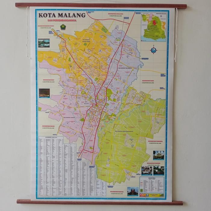 

Ready Peta Kota Malang Bingkai Kayu