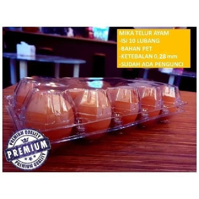 PALING MURAH. EGG TRAY MIKA TELUR ISI 10 LUBANG ADA PENGUNCI 50 PCS
