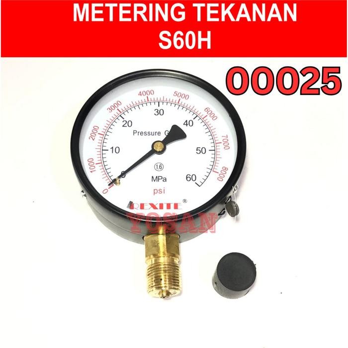 TEST NOZZLE PRESSURE GAUGE METER S60H METERING TEKANAN 60 MPA 8000 PSI